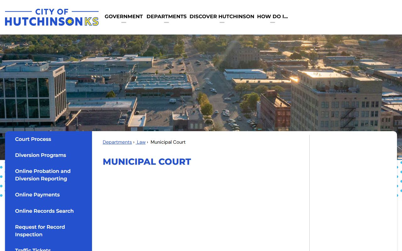 Hutchinson Municipal Court access for Reno County traffic court records