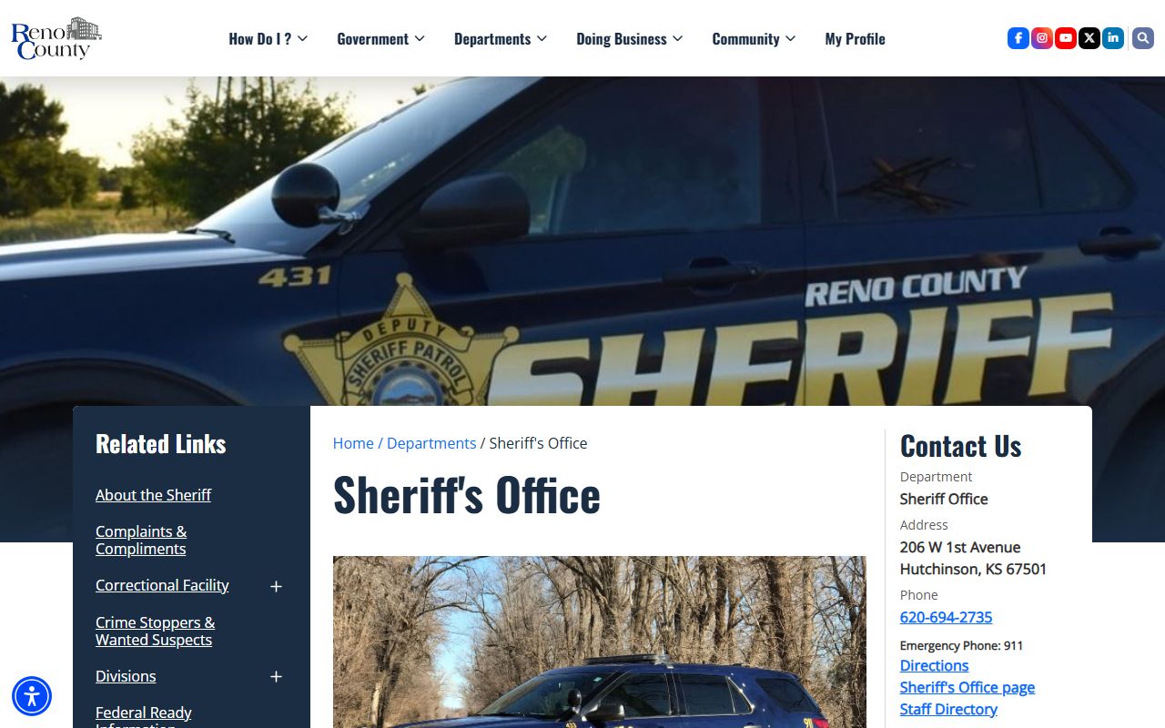 Reno County inmate search Sheriff's Office information