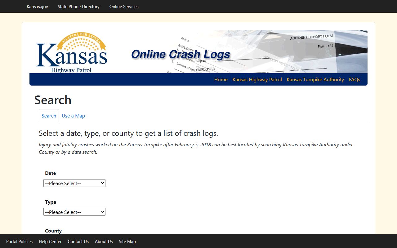 Reno County traffic court records Kansas Highway Patrol crash logs